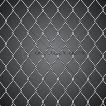 Metal fence on dark background