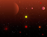 Red Space With Yellow Star