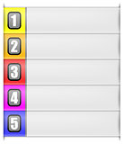 five options vertical template in rainbow colour