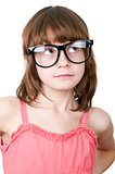 cute thoguhtful child with funny glasses