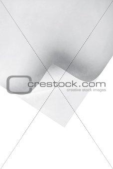 Paper with curl isolated on white background