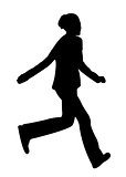 running girl silhouette vector