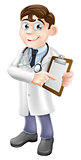 Doctor Holding Clipboard Cartoon