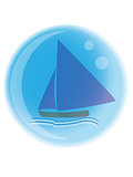 Sailboat - bubble logo