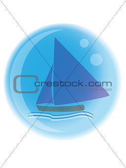 Sailboat - bubble logo
