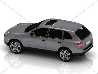 Large family car on a white background