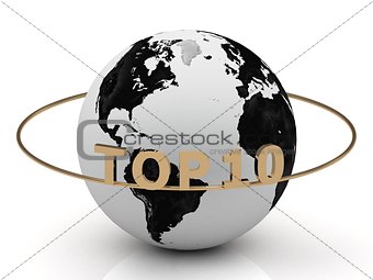 TOP 10 of gold letters on the ring