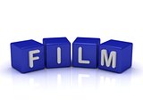 FILM word on blue cubes 