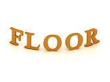 FLOOR sign with orange letters 