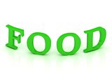 FOOD sign with green letters 