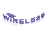 blue Wireless logo, 3D render