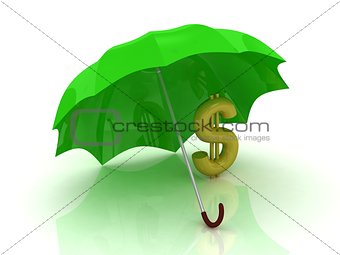 gold dollar under the green umbrella