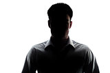 Businessman portrait silhouette wearing a open collar shirt