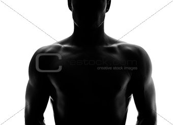 Muscular silhouette of a young man