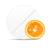 Orange pill icon.Environment background vector illustration