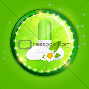 Herbal pill  Environment background vector illustration