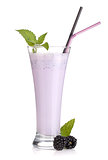 Blackberry milk smoothie with mint