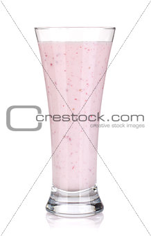 Raspberry milk smoothie