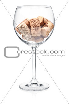 Corks in wine glass