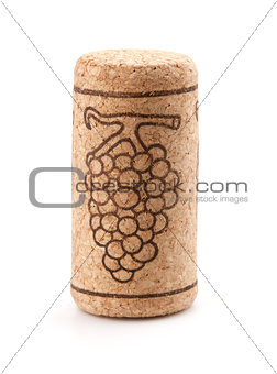 Wine cork with grape