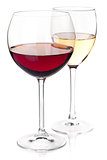 Wine collection - Red and white wine in glasses
