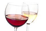 Wine collection - Red and white wine in glasses