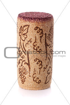 Wine cork with grape illustration