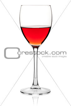 Rose wine in a glass