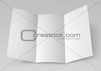 Blank folded flyer on gray