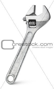 Adjustable wrench (spanner) isolated on white