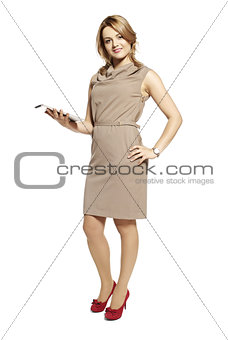 Attractive businesswoman with digital tablet