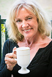 Beautiful Senior Woman with Coffee