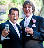 Gay Wedding - Champagne and Laughter