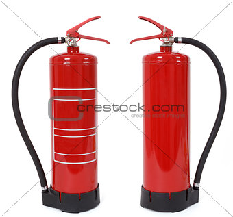 front and back view of fire extinguisher