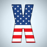 USA Independence Day Alphabet Letters