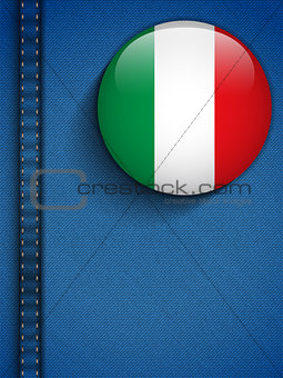 Italy Flag Button in Jeans Pocket