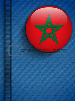 Morocco Flag Button in Jeans Pocket