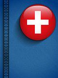 Switzerland Flag Button in Jeans Pocket