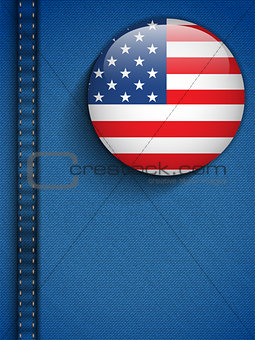 USA Flag Button in Jeans Pocket
