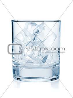 Glass with ice cubes