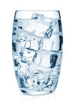 Glass of pure water with ice