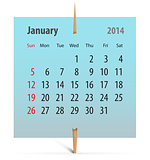 Calendar for January 2014