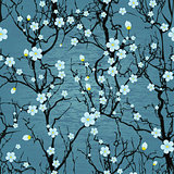 Seamless tree pattern. Japanese cherry blossom