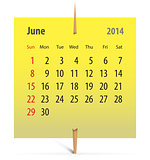 Calendar for June 2014