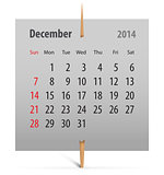 Calendar for December 2014