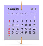 Calendar for November 2014