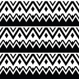 Aztec seamless pattern, tribal black and white background
