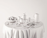 White Serving Table