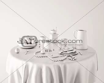 White Serving Table