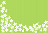 Abstract Green Background with Flowers
